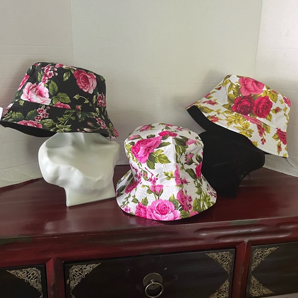 NWT Retro Floral Printed Bucket Hat Women’s - Picture 8 of 8